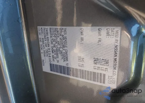 2024 Nissan Altima Sv Fwd from USA, damaged, VIN 1N4BL4DV1RN355410